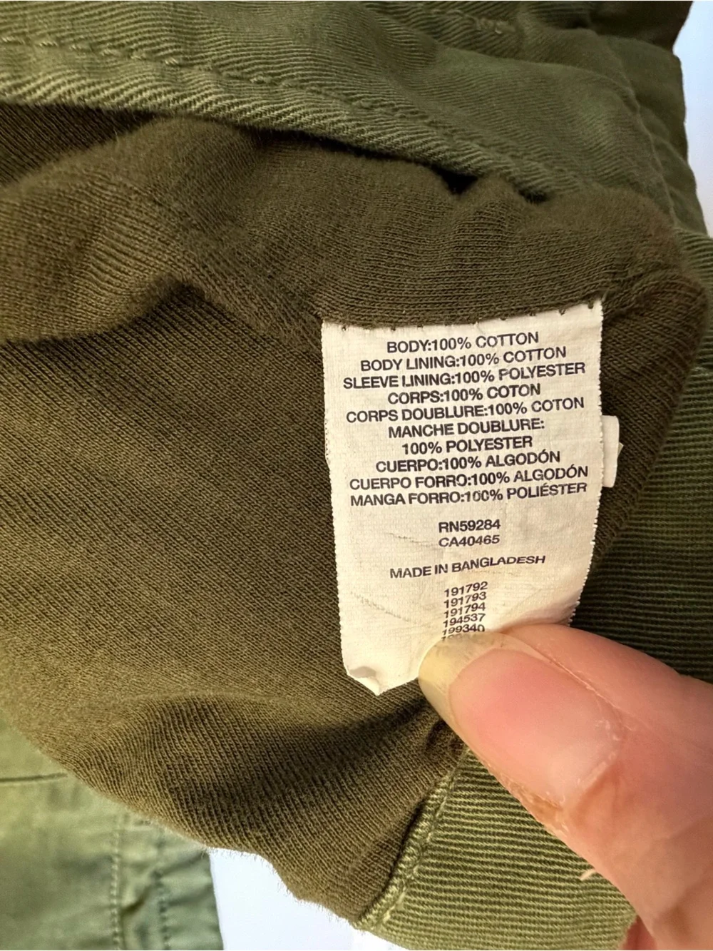 The Children’s Place Olive Green Military-Style Jacket boys 14 extra large XL